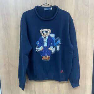 Polo Ralph Lauren Dark Blue Sweater with Bear Design